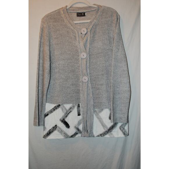 Tivoli of Ireland Womens Large Open Weave Cardigan Artsy Lagenlook - Picture 1 of 7